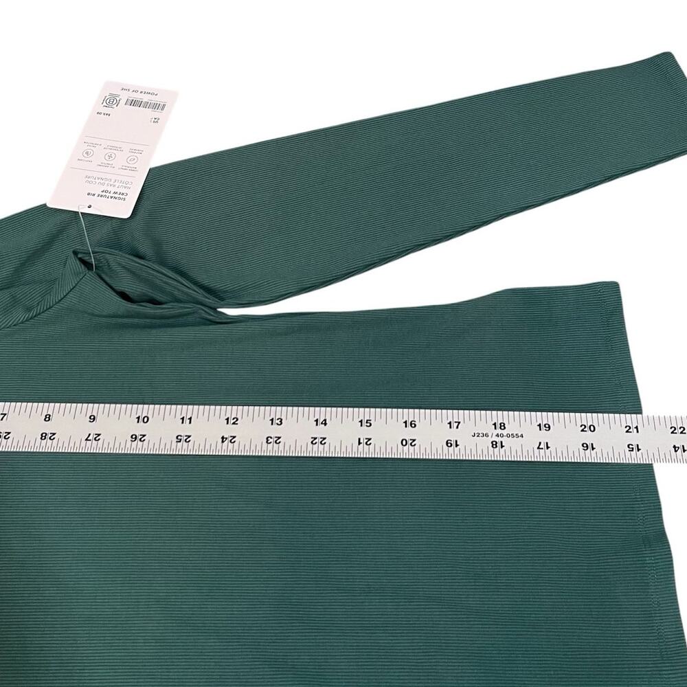 ATHLETA | *NWT* Signature Rib Crew Long Sleeve Top Green Sz S - Picture 7 of 7